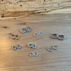 Elegant Silver and Gold Earrings Set